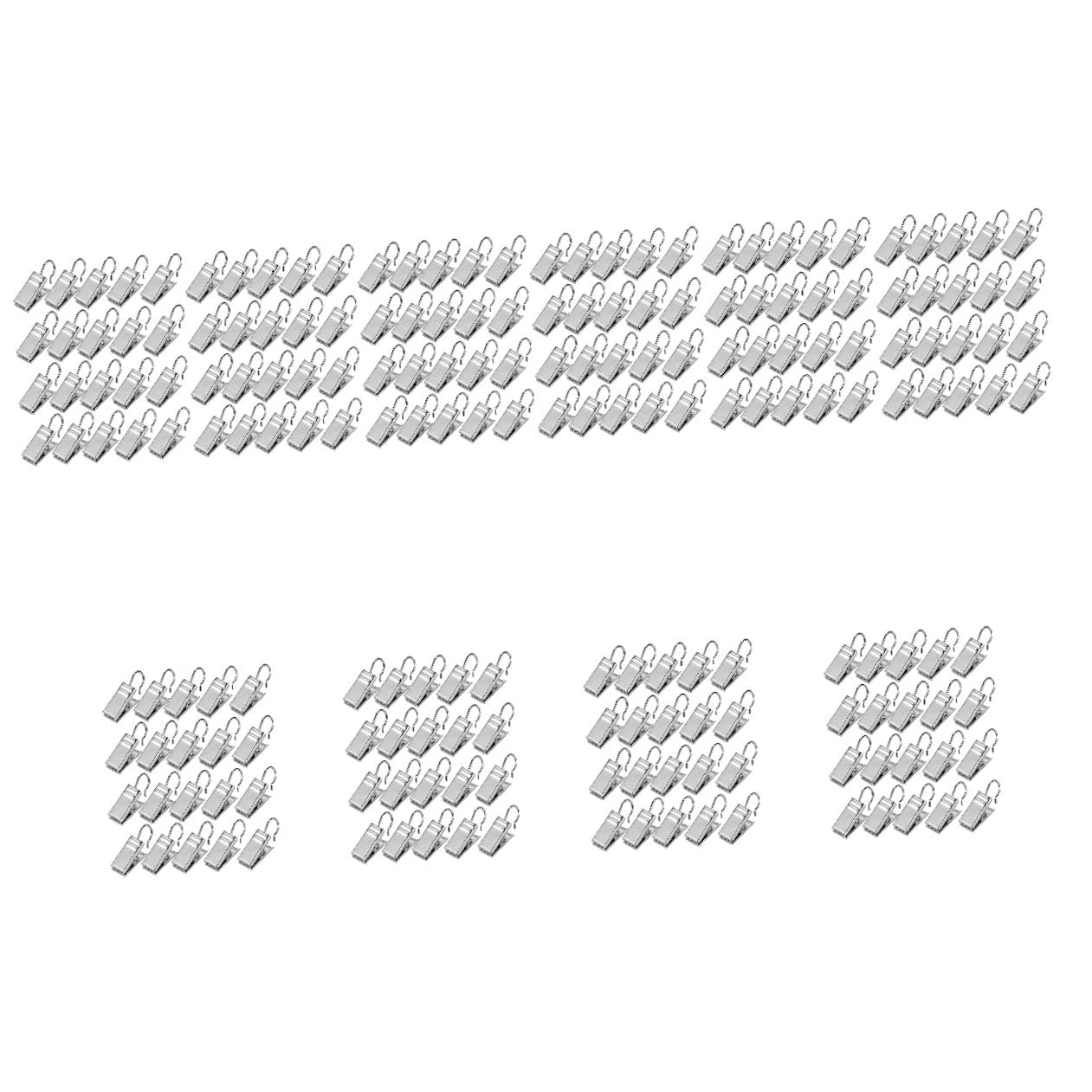 ABOOFAN 10 Sätze Lichter Aufhänger Multifunktionsbügel Mehrzweckhalter Gardinen Klemmen Kordelklemme Kabelklipse Kompakte Clips Netz Pole Duschklammern Gardinenclips Silver 120 Stück * 10