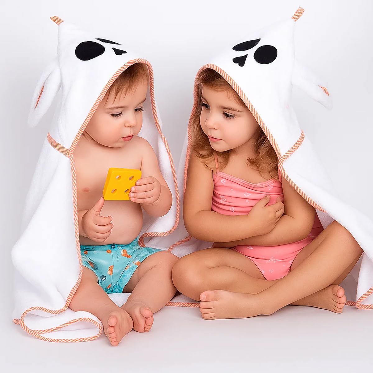 PAPATE - Cape de Bain Bébé en Coton Bio – Taille 95x60 cm – Dès la Naissance Jusqu’à 5 Ans – Fabriquée en France