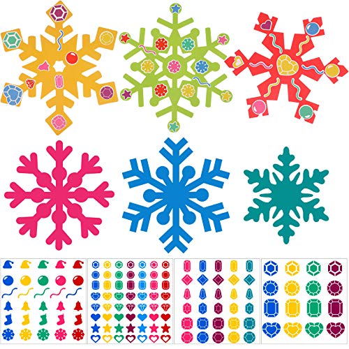 Zonon 24 Pieces Holiday Snowflake Craft Kit for Boy and Girls, DIY Create Your Own Winter Snowflake Ornament Kits Fun Holiday Home Activity