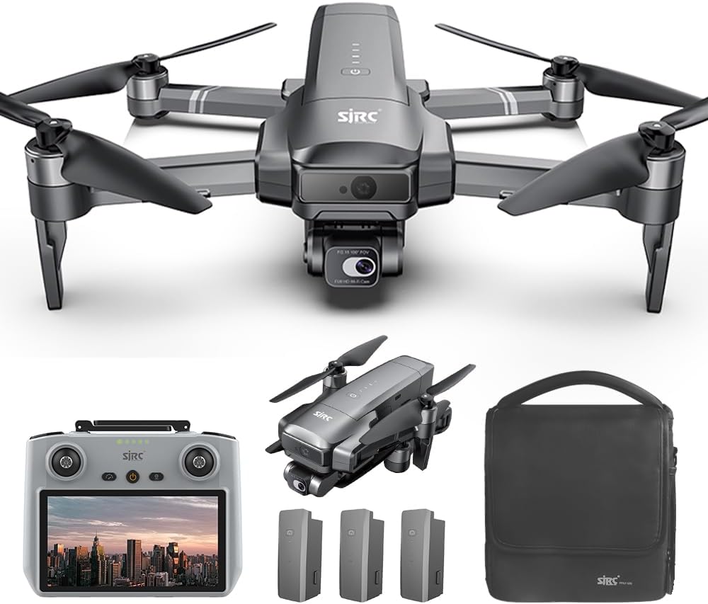 X-Verse SJRC F22 S2+ XR Drones with Camera 4K EIS for Adults, RC Screen, 6KM RC Distance, 2 Axis Gimbal +Repeater, Obstacle Avoidance, Digital GPS Transmission Drones Quadcopter, 3 Batteries