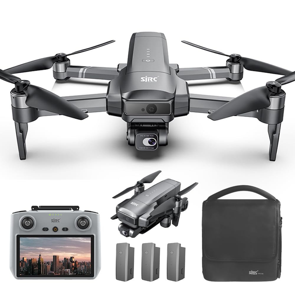 X-VerseSJRC F22 S2+ XR Drones with Camera 4K EIS for Adults, RC Screen, 6KM RC Distance, 2 Axis Gimbal +Repeater, Obstacle Avoidance, Digital GPS Transmission Drones Quadcopter, 2 Batteries