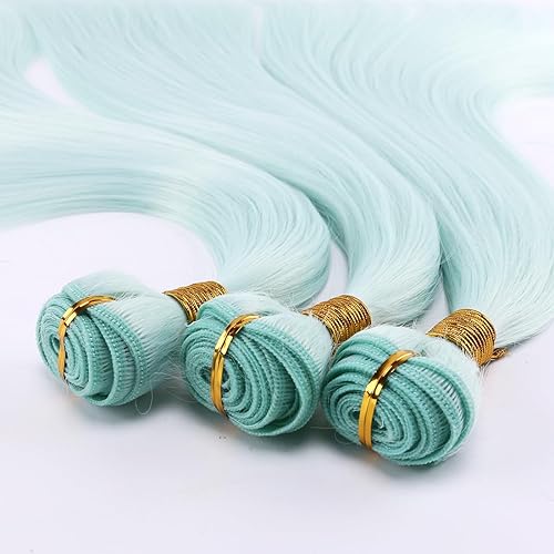Miniatura 3 de Verde sintético Sliky pelo recto paquetes 22 pulgadas 3 paquetes alta temperatura sintético colorido extensiones de pelo largo cola de caballo