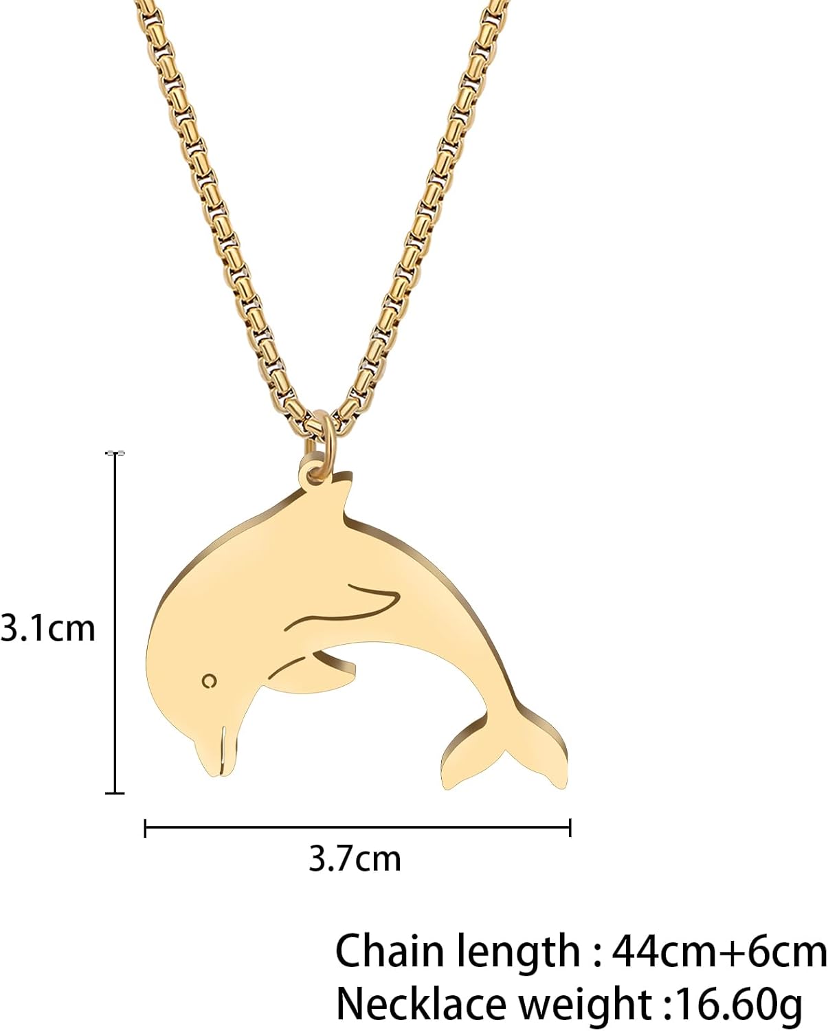 Cute Dolphin Necklace Stainless Steel 18K Gold Plated Jewelry Ocean Animals Gold Pendant Necklaces Dolphin Gifts for Women Mom - Image 5