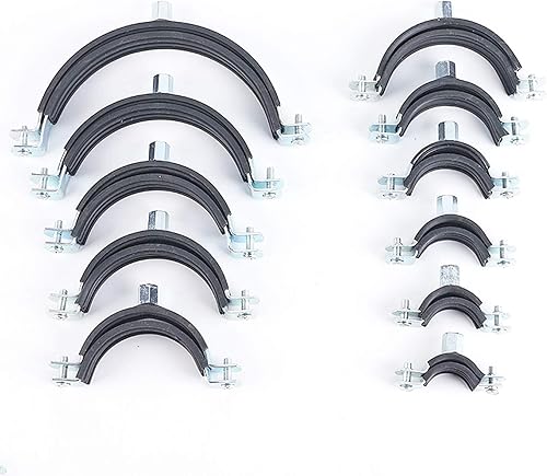 Miniatura 7 de 5 piezas de soporte de tubo de anillo dividido, resistente, ajustable, abrazadera de montaje en pared, soporte de tubería, identificación de 3