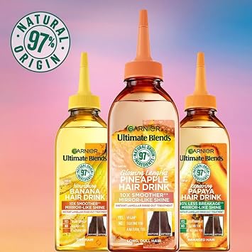 Garnier Ultimate Blends Nourishing Banana Hair Drink Conditioner 200ml | Instant Lamellar Water, Rinse-Out Liquid Conditioner, For Long Dull Hair, Frizz Free, Mirror Shine, Vegan, Cruelty Free