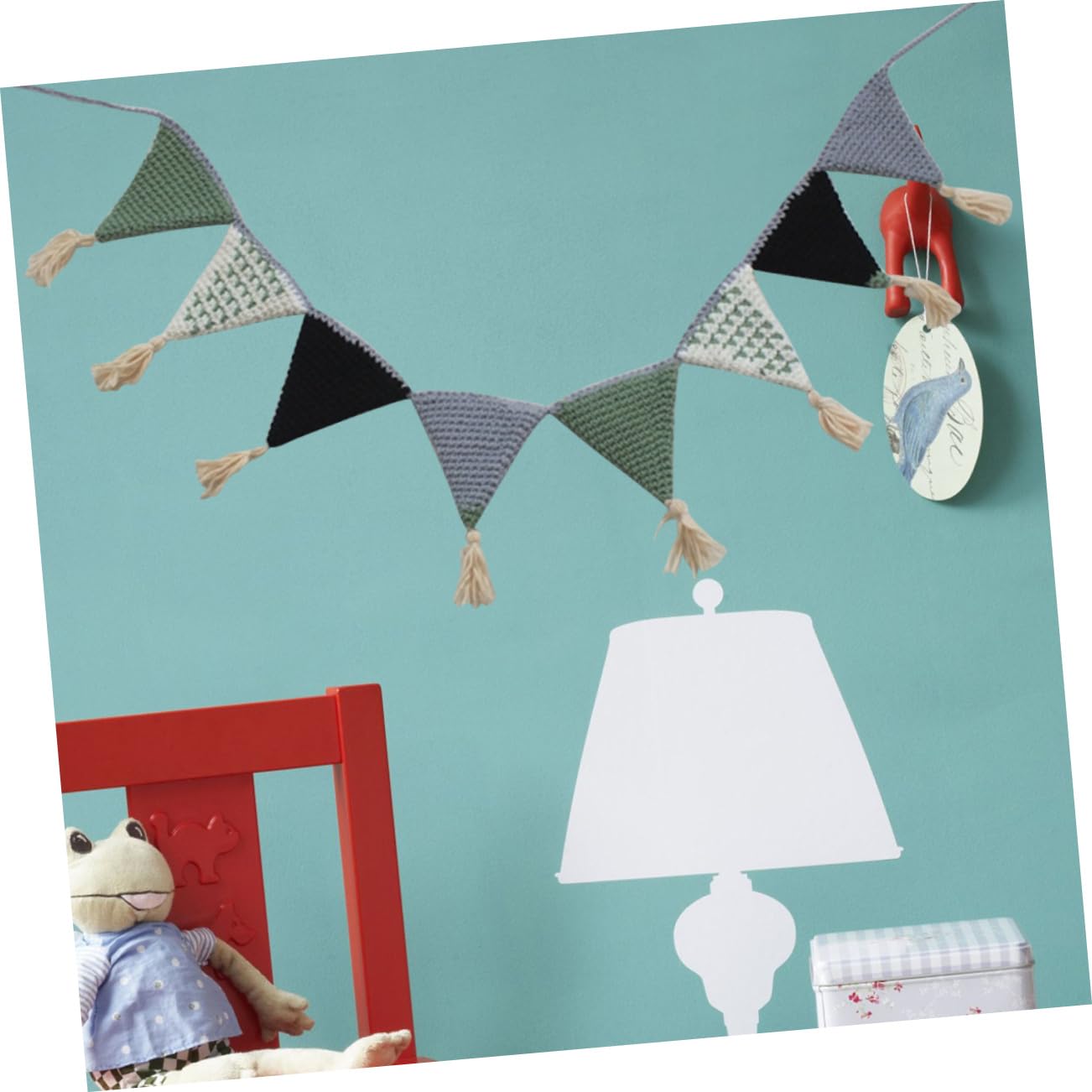 Abaodam Banderines De Rafia 3 Piezas Guirnalda Del Empavesado Guirnalda De Pancartas Pancarta Colgante De Fiesta Decoración Pared Decoración De Pared Del Empavesado De Algodón Banderín