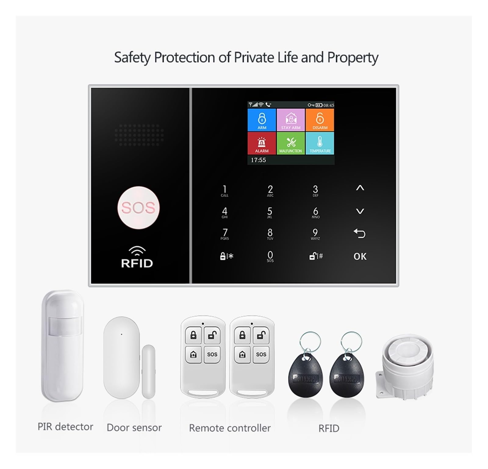 De Alarma Seguridad For El Hogar GSM Smart App Control Kit Antirrobo Con Sensor Puerta Para casa y garaje