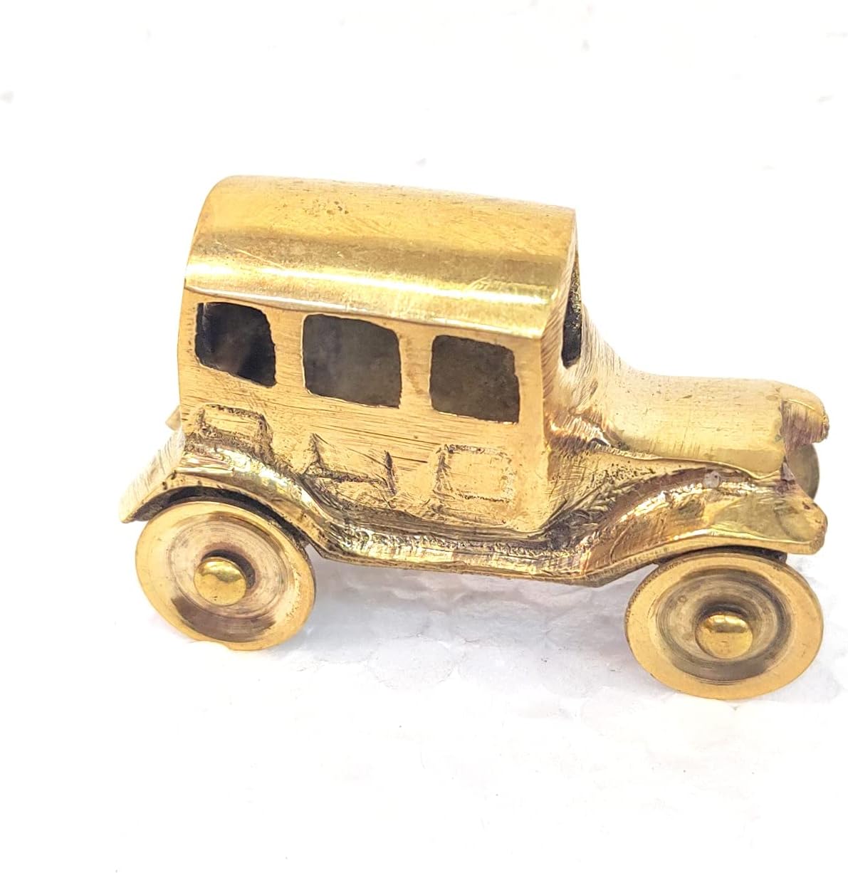 Vintage Decorative Brass Model Car, Gold, Antique Classic Vehicle Design, Collectible Display Piece