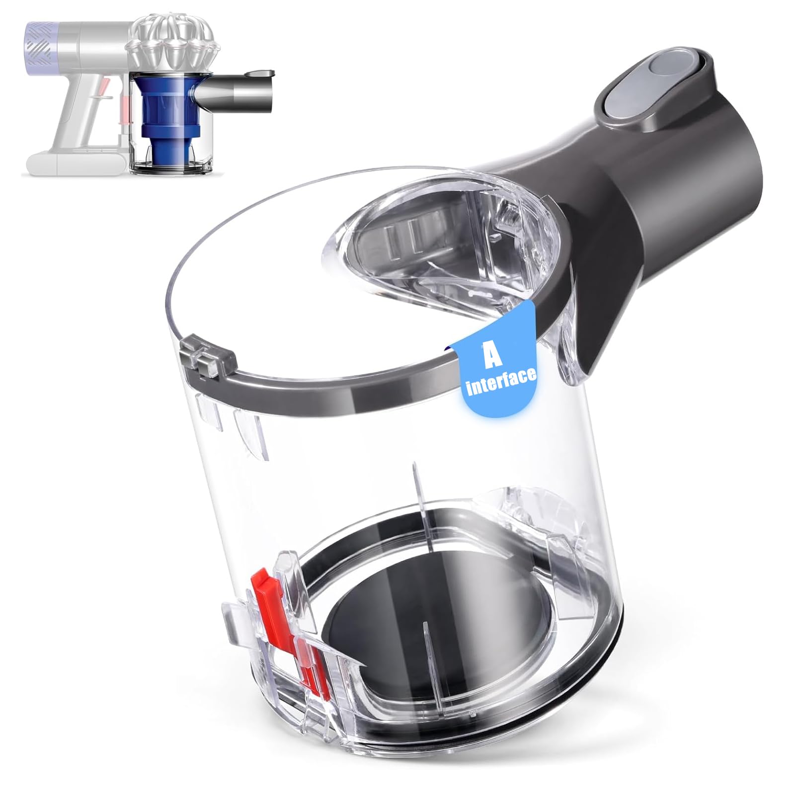 Chuancheng Dust Bin Replacement For Dyson V6 Dc58 Dc59 Dc62 Dc74 Vacuum Cleaner, B Interface Dust Cup