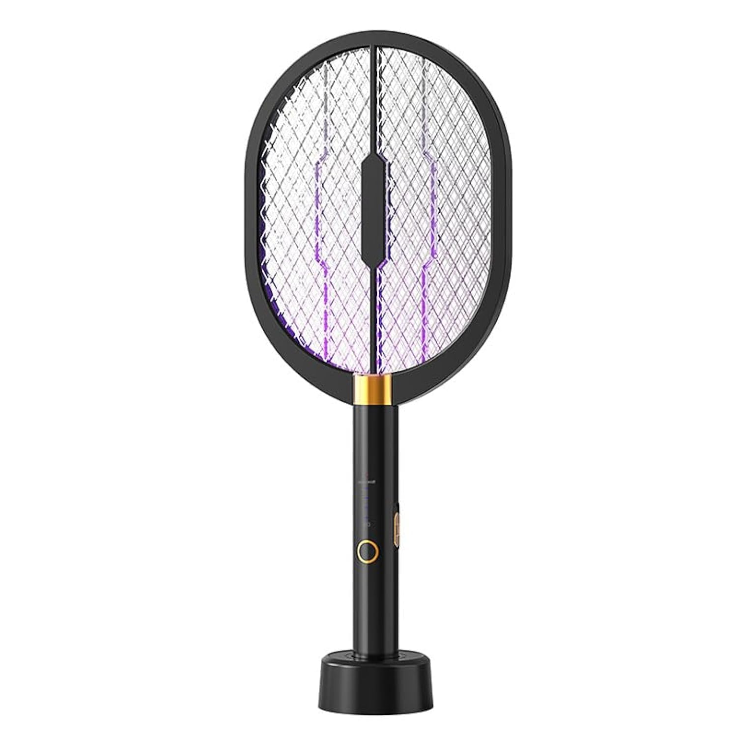 RR-INTL 2 in 1 Electric Bug Zapper, Mosquitoes Trap Lamp & Racket, USB Rechargeable Electric Fly Swatter for Home and Outdoor Powerful Grid 3-Layer Safety Mesh Safe to Touch (Black)