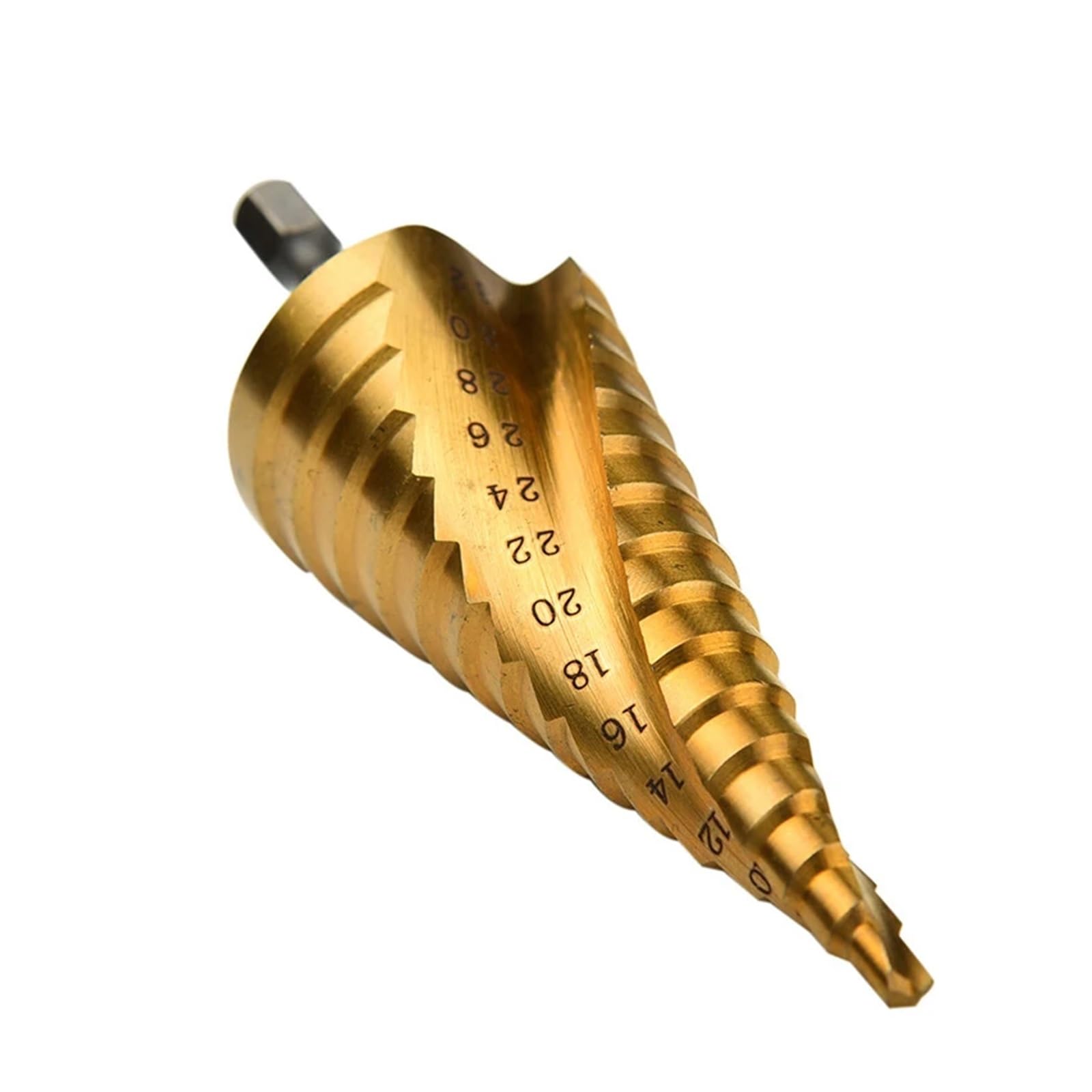 Broca escalonada ranurada en espiral, Brocas escalonadas en espiral Hss, 12 mm, 20 mm, 32 mm, escalonadas, 3 unidades
