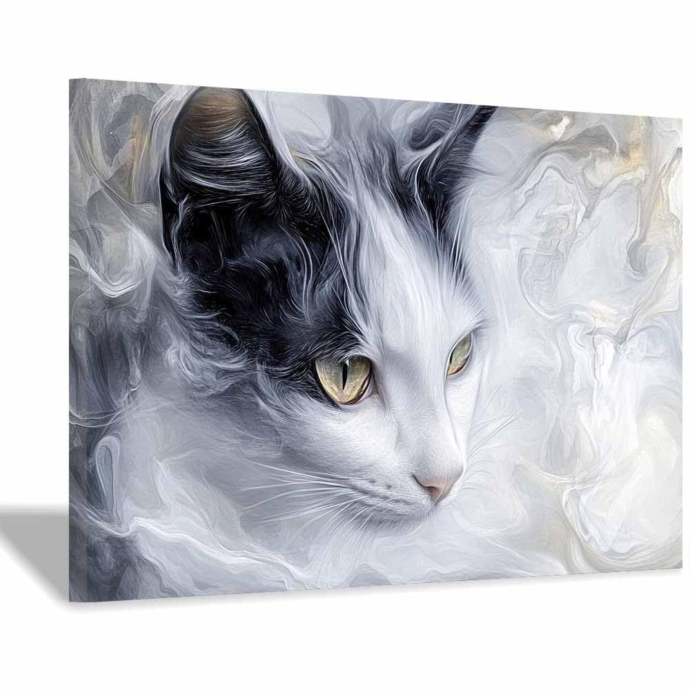 JOSUE Animals Wall Art Canvas Prints Black and White Tree Abstract Pictures for Living Room Home Wall Decoration(Grey 102)-60x90cm Framed