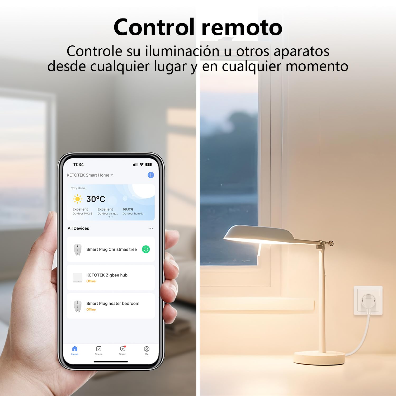 KETOTEK Enchufe Inteligente WiFi Mini, Monitor de Energía, Control App/Voz | Tomada Inteligente Programable con Temporizador, Control Remoto, Smart Plug Compatible con Alexa y Google Assistant, 4 PCS