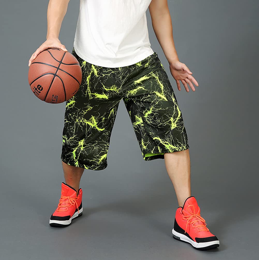 Pantaloncini da basket lunghi da uomo grandi e alti 3X Estate Activewear Casual Mens Allenamento Nero Abbigliamento estivo