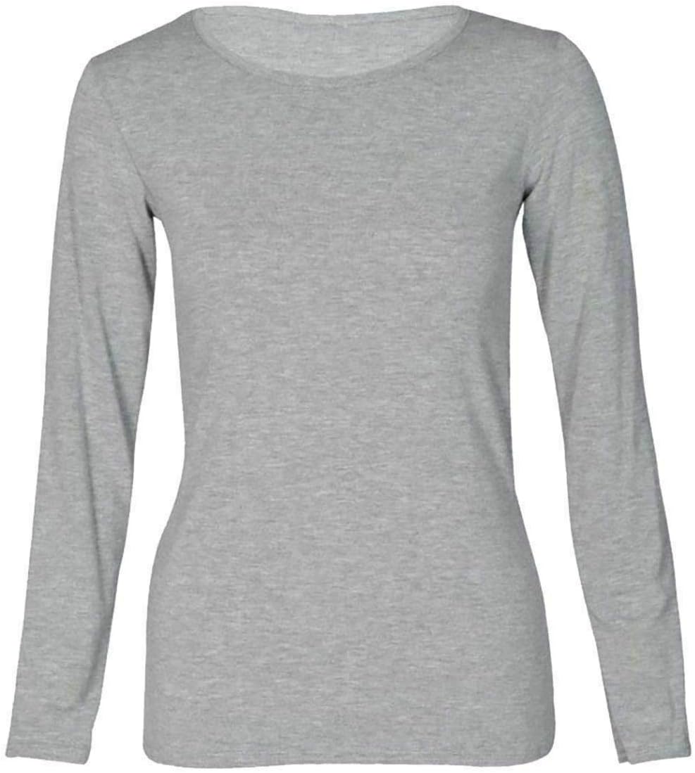 Zeagoo Woen's Long Sleeve Scoop Neck Shirts Casual Sli Fit Rib Knit Tops Suer Fall Basic - View #2