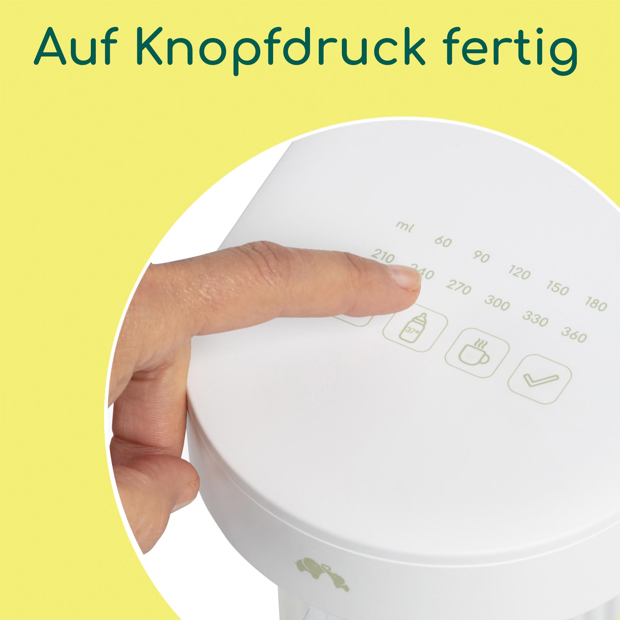 Bebeconfort Instant-Flaschenzubereiter Baby, Genaue Temperatur in Sekunden, Der Leise, Schnelle Babyflaschenzubereiter, Heißwasserspender (80°), 1,1-l-Tank, Integr. Speicher, Selbstreinigend, Kompakt