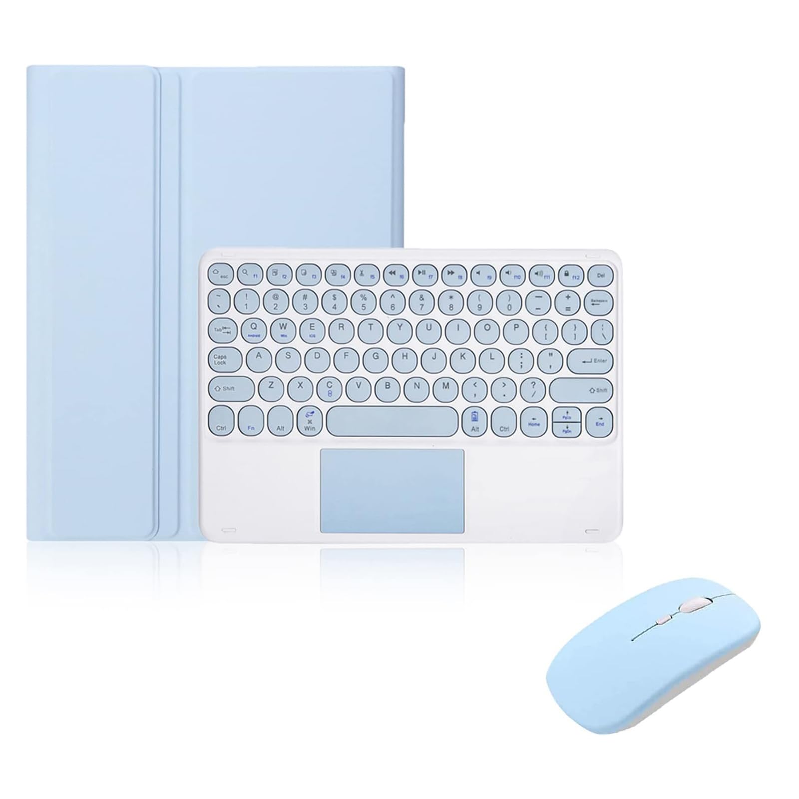 Etui Na Klawiaturę Z Bezprzewodowa Myszką Do Ipad Air 5. Generacji 2022 / Ipad Air 4. Generacji 2020, Ipad Air 10.9 Z Magnetycznie Zdejmowaną Klawiaturą I Touchpadem QWERTY, Niebieski z Touchpadem