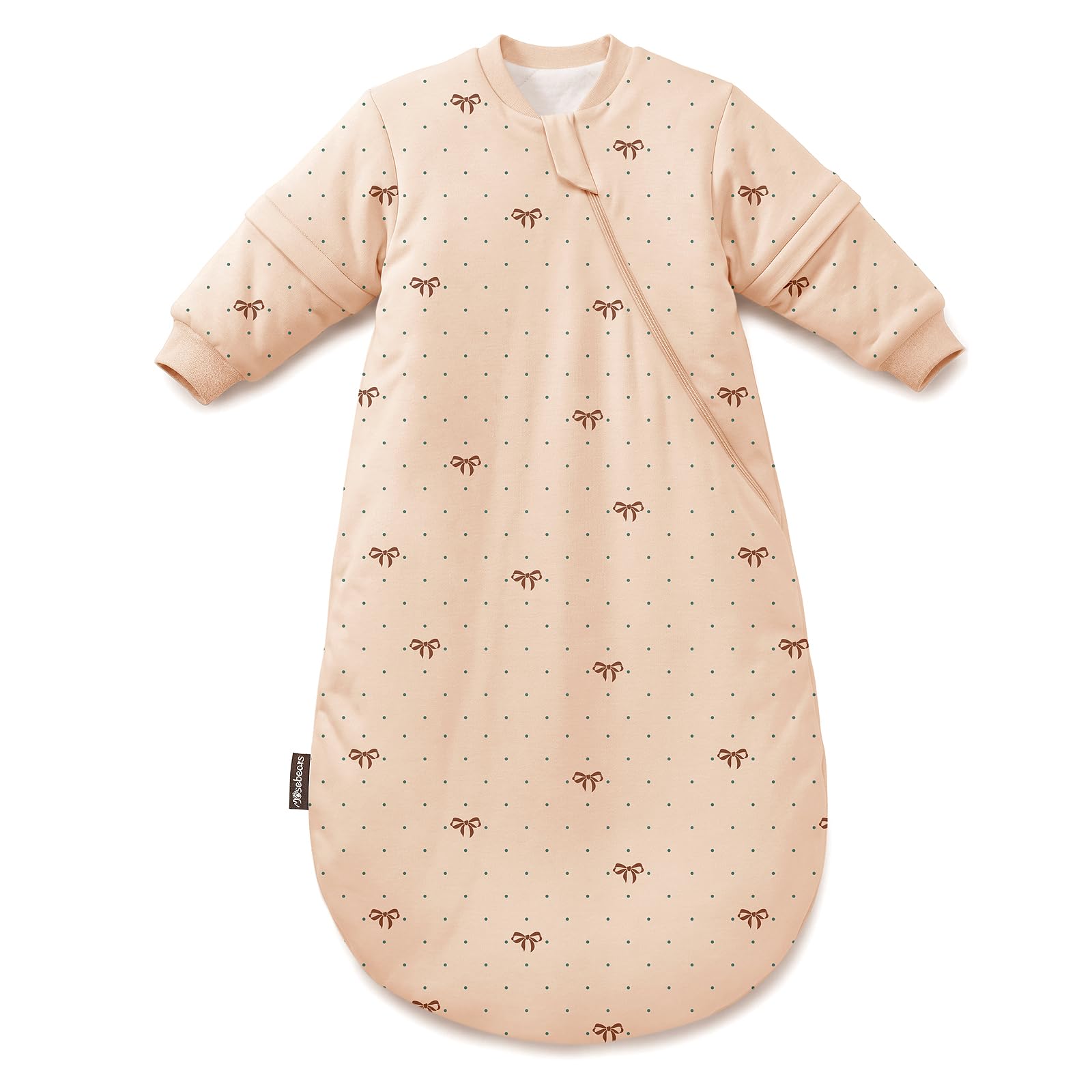 Mosebears Sacco Nanna Invernale 2,5 TOG con Maniche Staccabili, Khaki, 14-24 Mesi