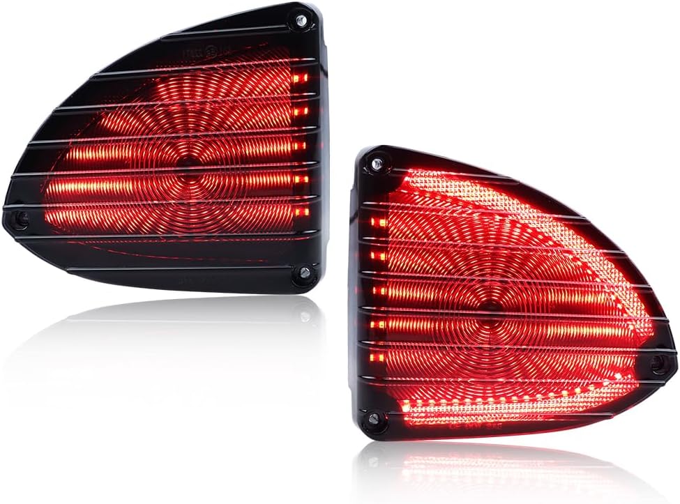 Tail Light Lamp Lens Compatible with CHEVRO-LET SUBURBAN PANEL 1960 1961 1962 1963 1964 1965 1966, [DOT Certified] Rear Bumper Reflector Light Lens [No Bulbs], 2 PCS, Red Lens