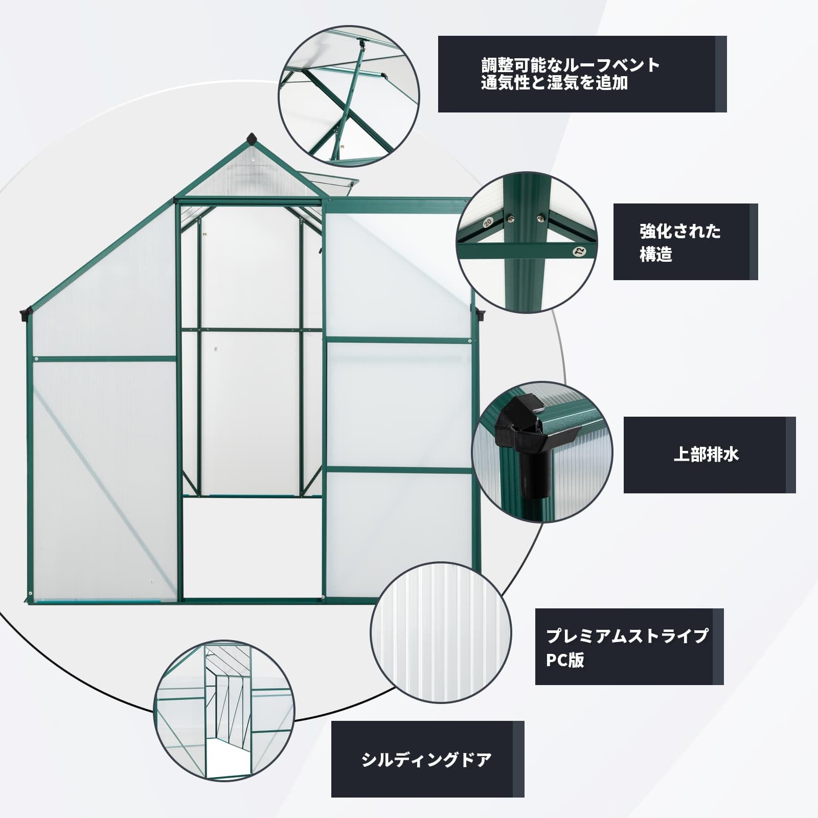 Amazon.co.jp: 温室 保温 温室棚 サイズ 幅188M*奥行310CM*高195CM
