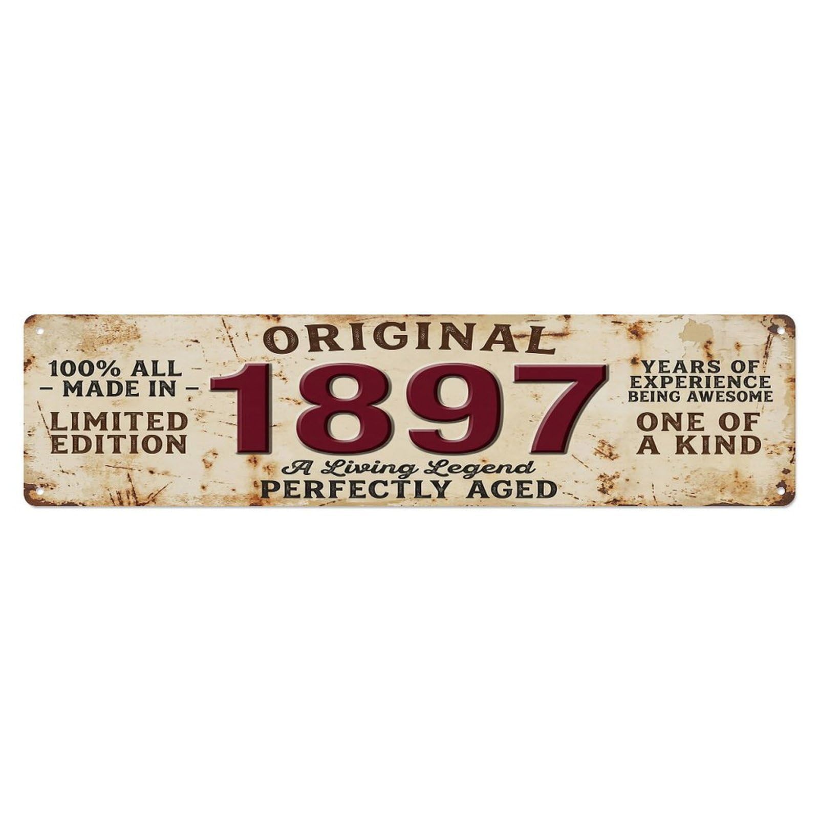 Original 1897 Limited Edition Perfectly Aged Live Legend Metal Tin Sign