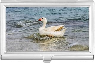 Ocean Water Goose Science Nature Picture Business Card Holder Case Pocket Box Wallet