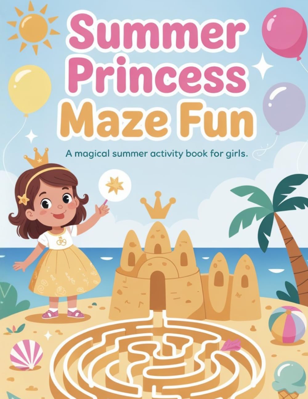 Summer Princess Maze Fun: A Magical Summer Activity Book for Girls