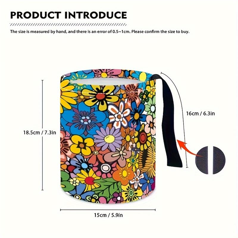 Image of Portable Reusable Waterproof Car Trash Bin, Multipurpose Vehicle Organizer, Road Trip Essentials (Flower Bush)