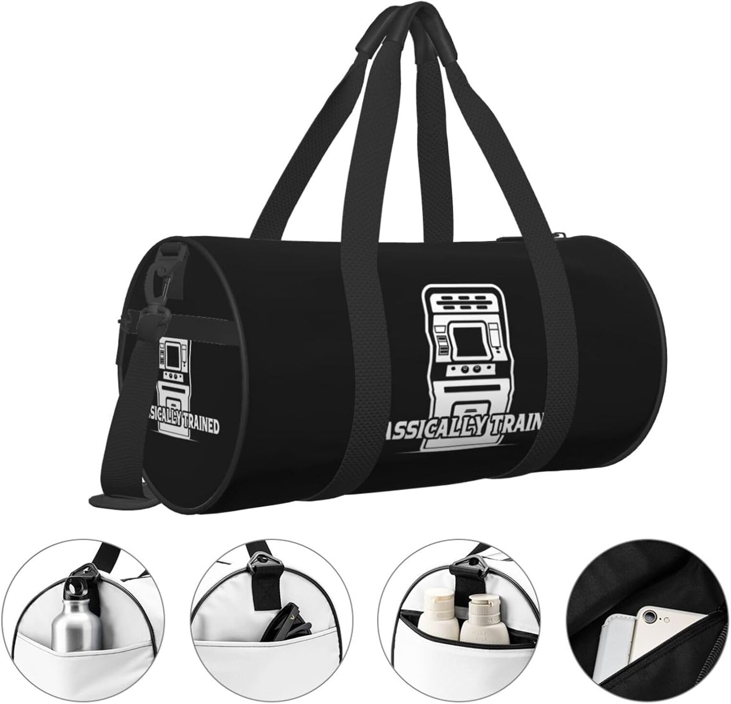 Classically Trained Retro Video Games Duffel Bag Gym Bag Travel Sports Tote Large Foldable Beach Swim Yoga8