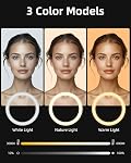 TODI 12" Ring Light with 63" extendable Tripod Stand, Selfie Ring Light with Phone Holder and Remote, 【2-in-1】 Dimmable LED Ring Light & Selfie Stick for Makeup/Live Stream/Photography
