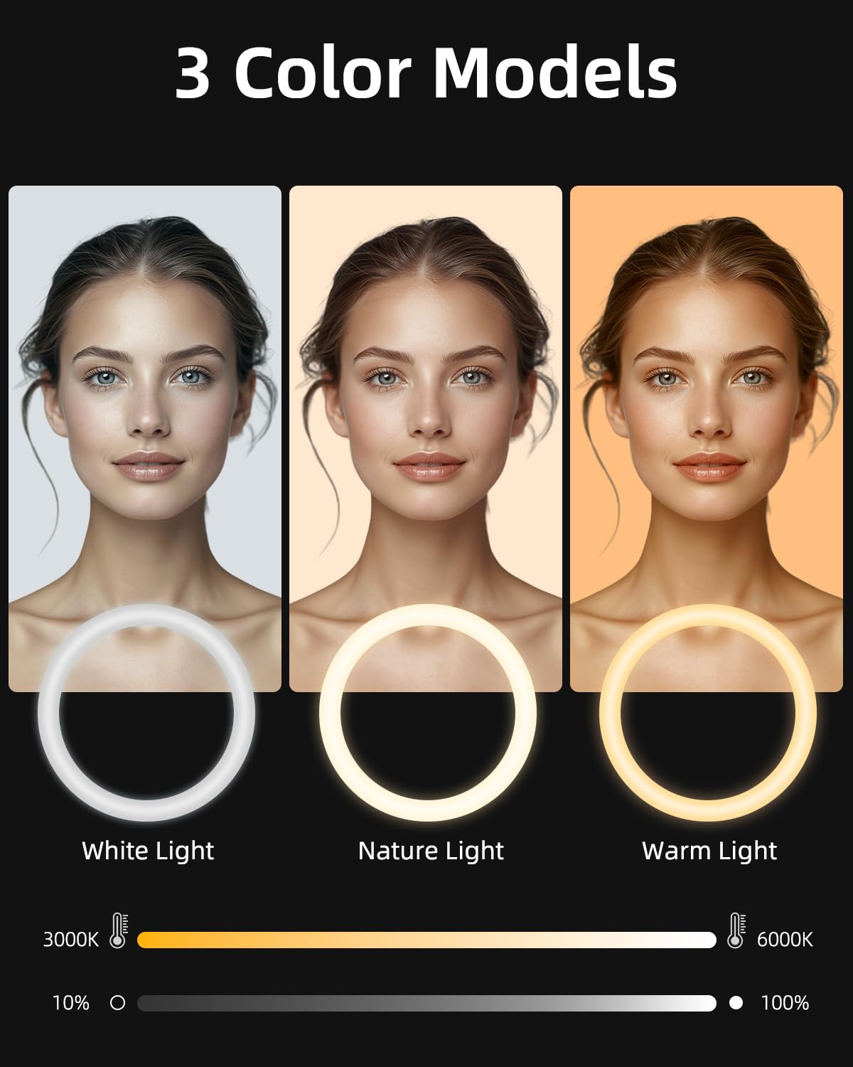 TODI 12" Ring Light with 63" extendable Tripod Stand, Selfie RingLight with Phone Holder and Selfie Remote, 2-in-1 Dimmable LED Ring Light for Makeup, Live Stream, Photography