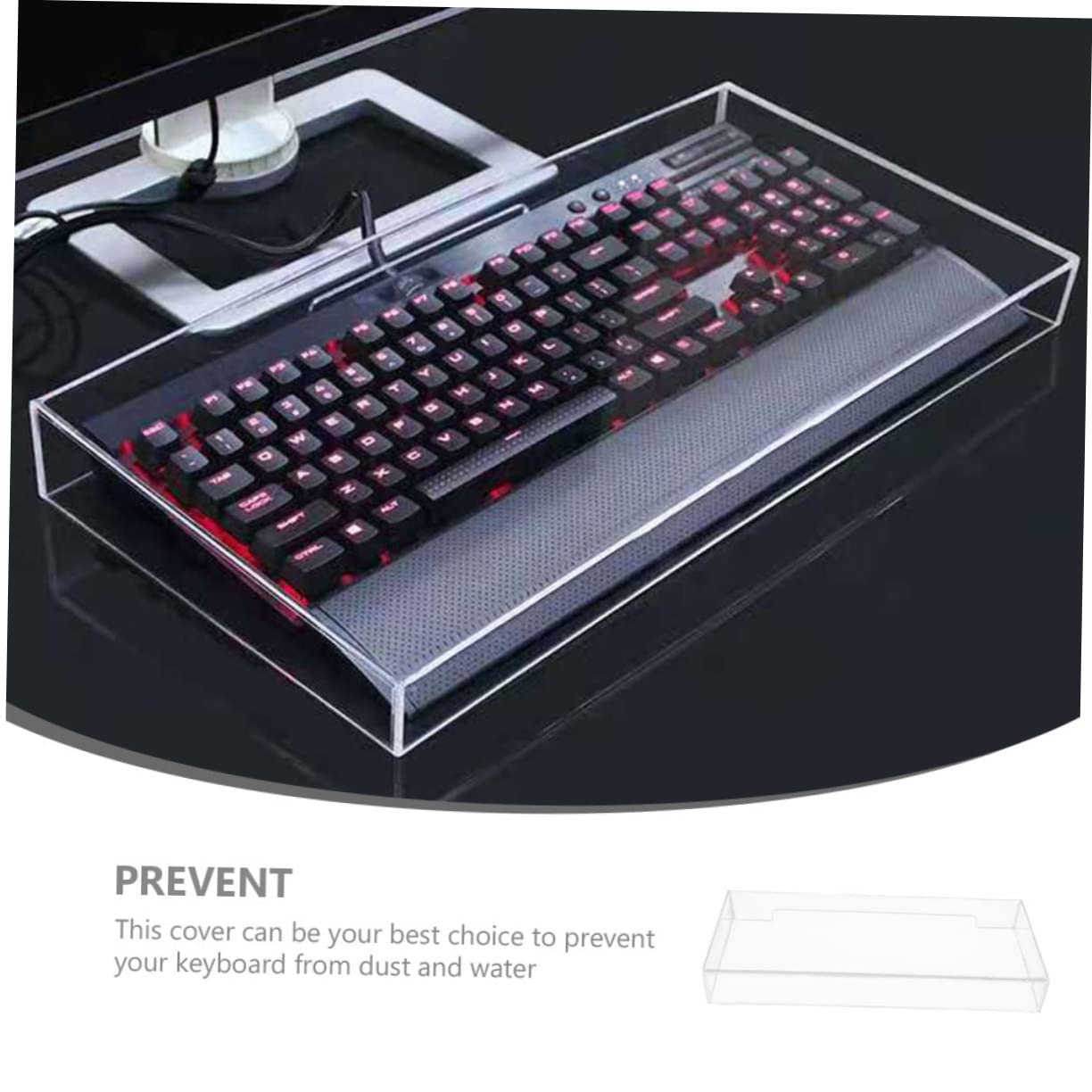 Protection Transparente pour Clavier en Acrylique Amovible et Lavable, Housse Anti-poussière et Étanche pour Clavier Mécanique de Bureau