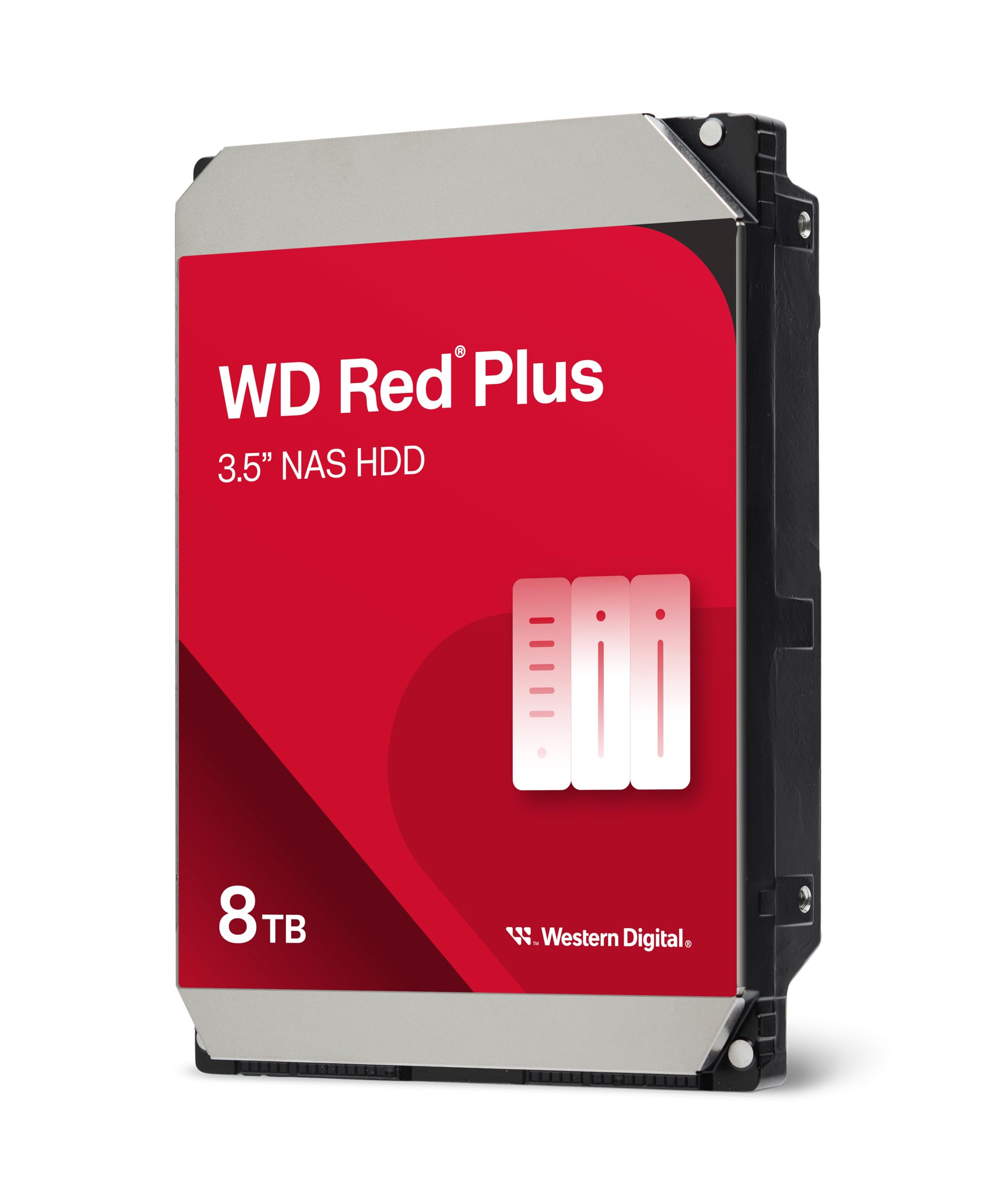 WD Red Plus 8 To NAS Disque Dur Interne 3,5" - 5640 RPM Classe, SATA 6 Gb/s, CMR, Cache de 256 Mo