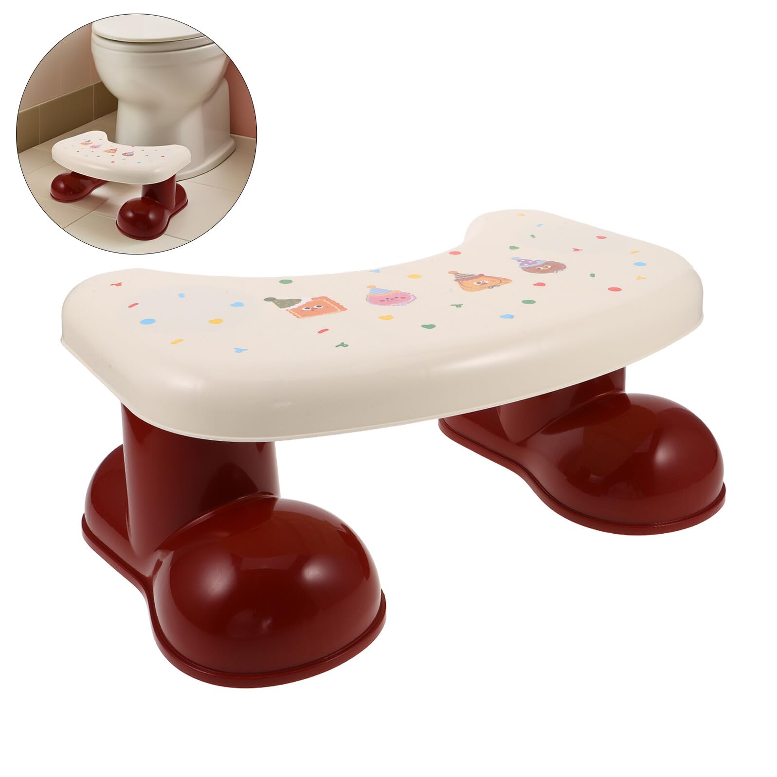 Milisten Fußhocker für Kinderbadezimmer Stabiler Tritthocker mit Breitem Standfuß aus Kunststoff Toilettentritthocker für Kleinkinder Badezimmerhocker mit Fußstütze Platzsparend und Sicher