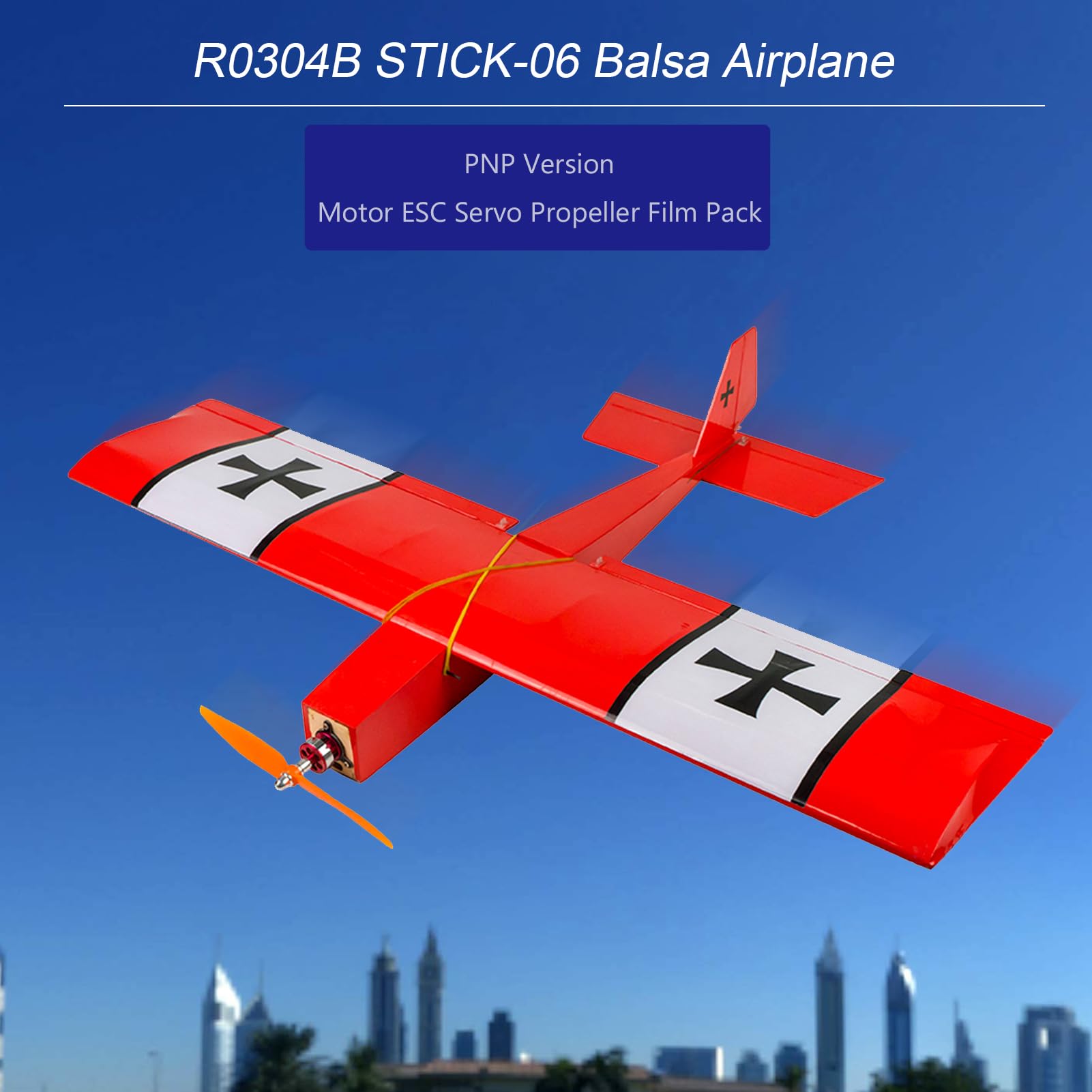 Samolot z Drewna Balsa 580mm Elektryczny Samolot z Drewna Balsa Wood Zestaw do Zdalnie Sterowanego Samolotu Silnik Bezszczotkowy 10A ESC 3 Serwa Częściami Wycinanymi (Tipo PNP)