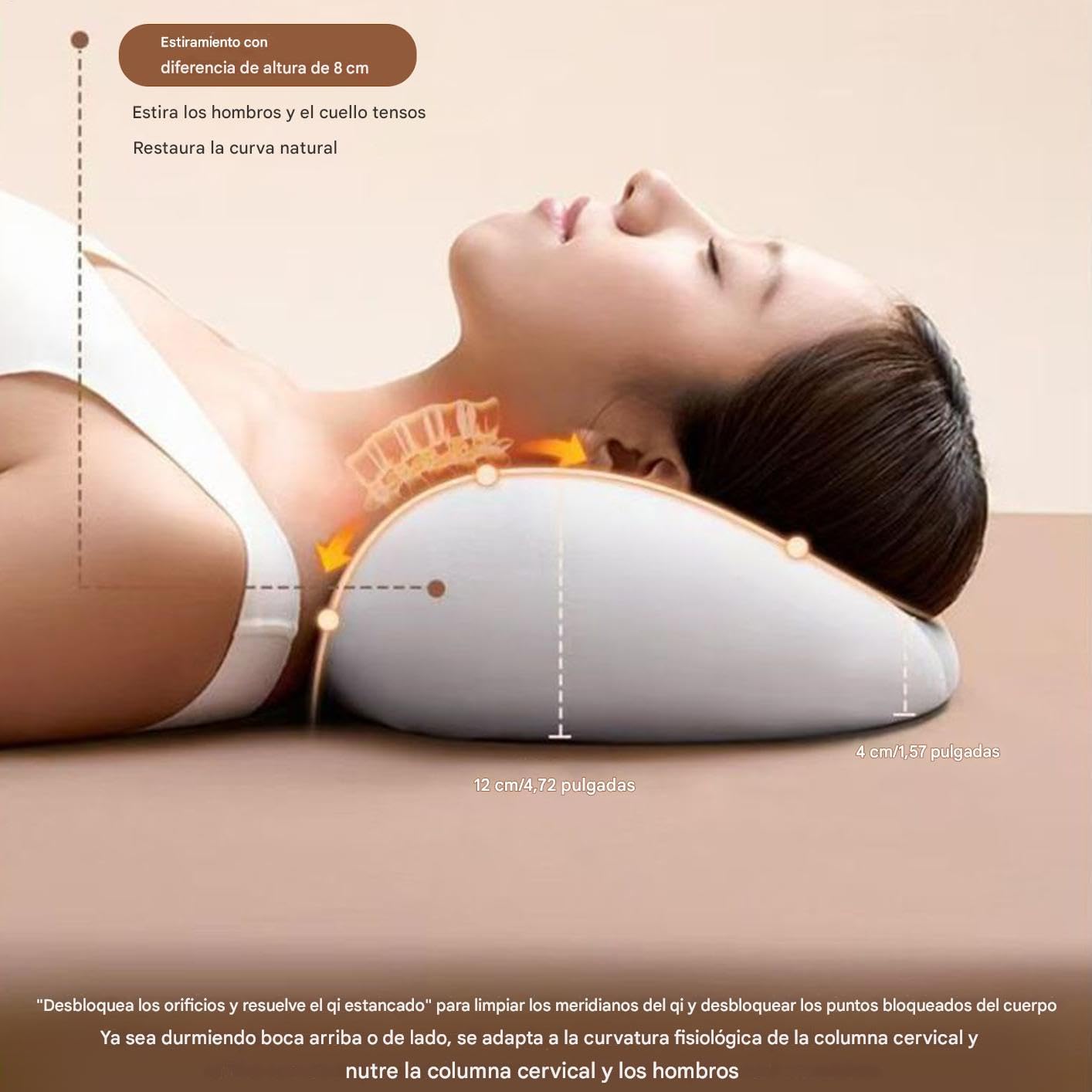 Genérico Almohada Cervical De Cuello para Dormir Transpirables Ortopédicos | Almohada De Cama Ergonómica Viscoelástica Para Hombro Cojín Cama Unisex Abajo Hogar Viaje