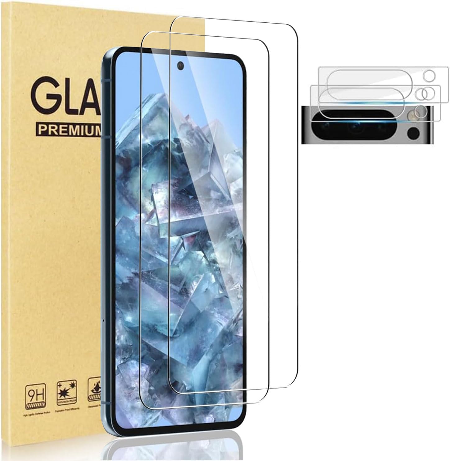 Gipoowaa [2+2 Pack] Compatible with Google Pixel 8 Pro 6.7Inch Glass