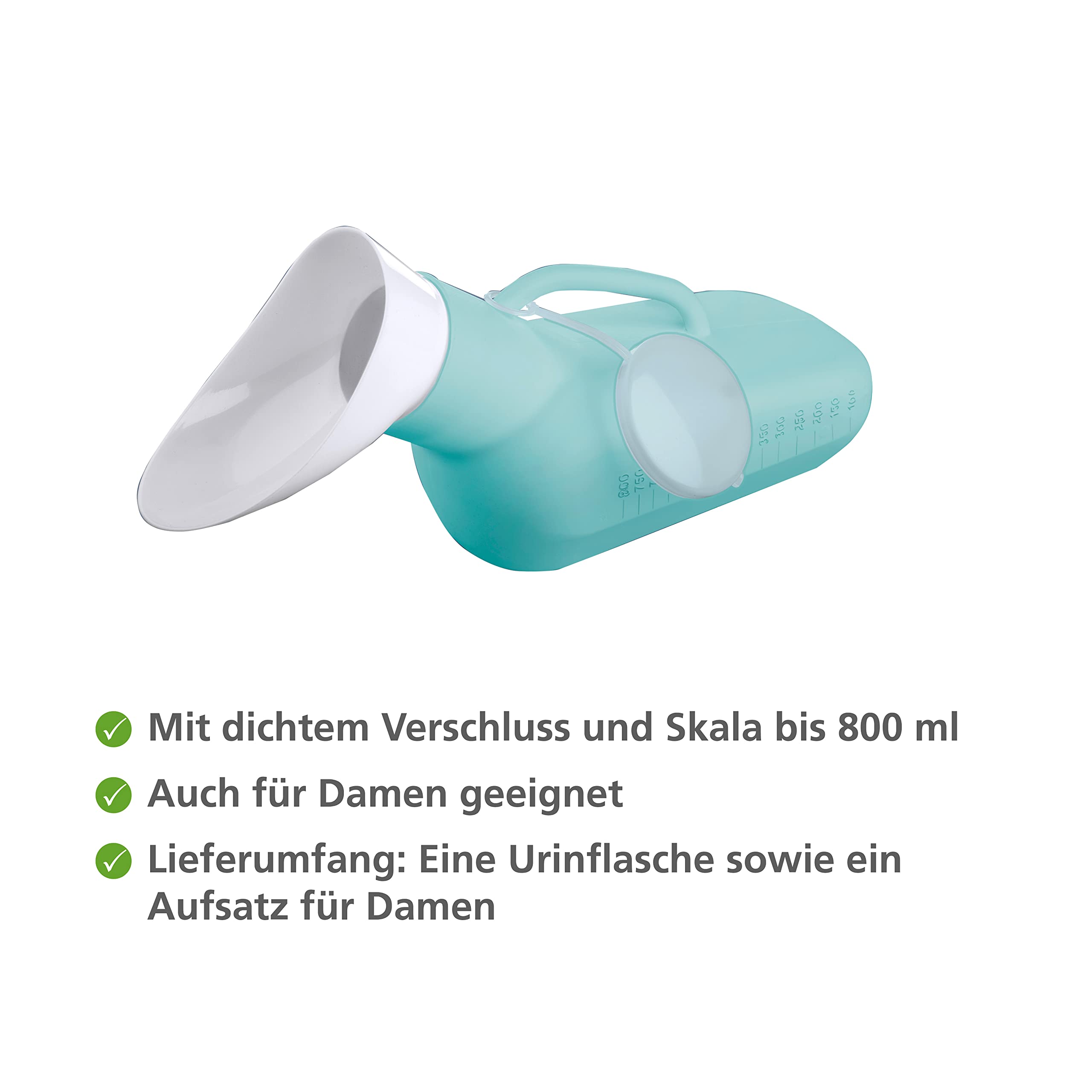 WENKO Butelka na mocz unisex, polietylen, 32,5 x 15 x 10 cm, zielona