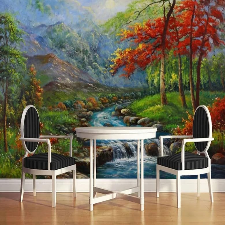 Papier peint photo paysage de forêt pour agrandir une petite pièce et masquer un mur abîmé