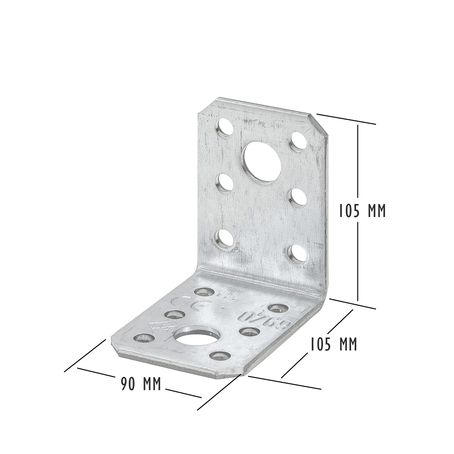 25 x siwitec Winkelverbinder aus sendzimirverzinktem Stahl, 105 x 105 x 90 mm, witterungsbeständige Holzverbinder, Stahlwinkel, Eckwinkel, 90 Grad Winkel, Bauwinkel