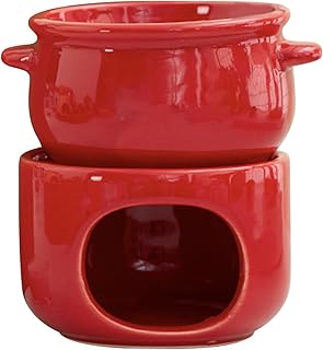 Sweet Fondue Cup - Ceramic Heat Resistant Warmer Pot,Chocolate Melting Mugs with Forks,for Cheese Marshmallow Dipping Dessert Beverage Dinner Wedding Party Birthday