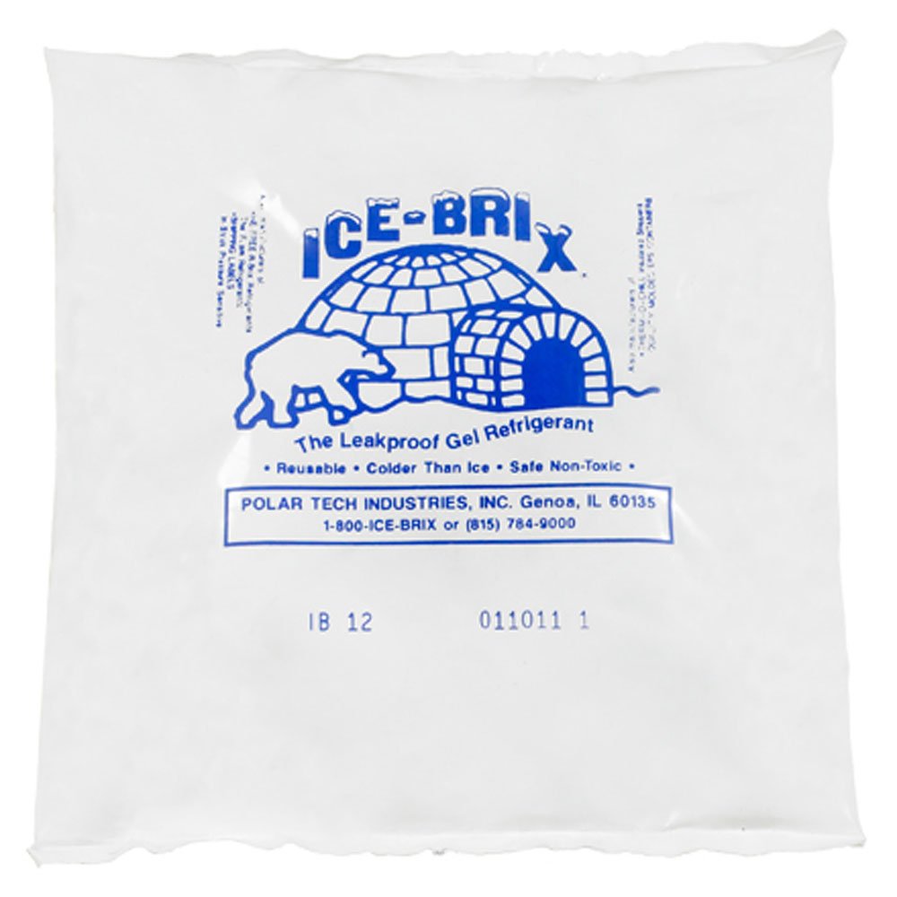 Ice-Brix Leakproof Cold Packs, 6" x 5-3/4" x 1", Reusable and Food Safe (Case of 24)