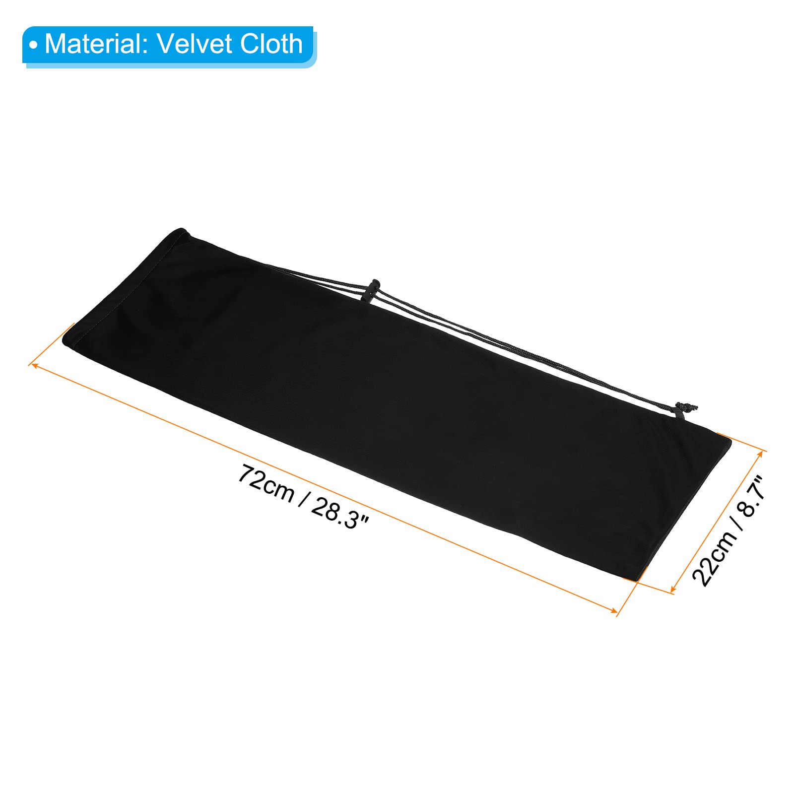 PATIKIL Badminton Racquet Cover Bag, 2 Pack Soft Badminton Racket Pouch Velvet Lining Single Shoulder Drawstring for Badminton Players, Black