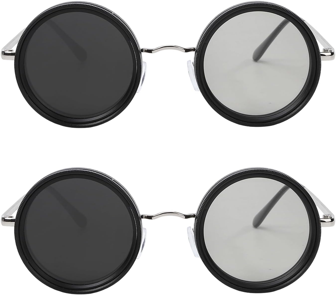 1-9 Adjustable Tint Sunglasses - Polarized ND Lens, UV400 Round Frame for Men & Women(Hard Case)