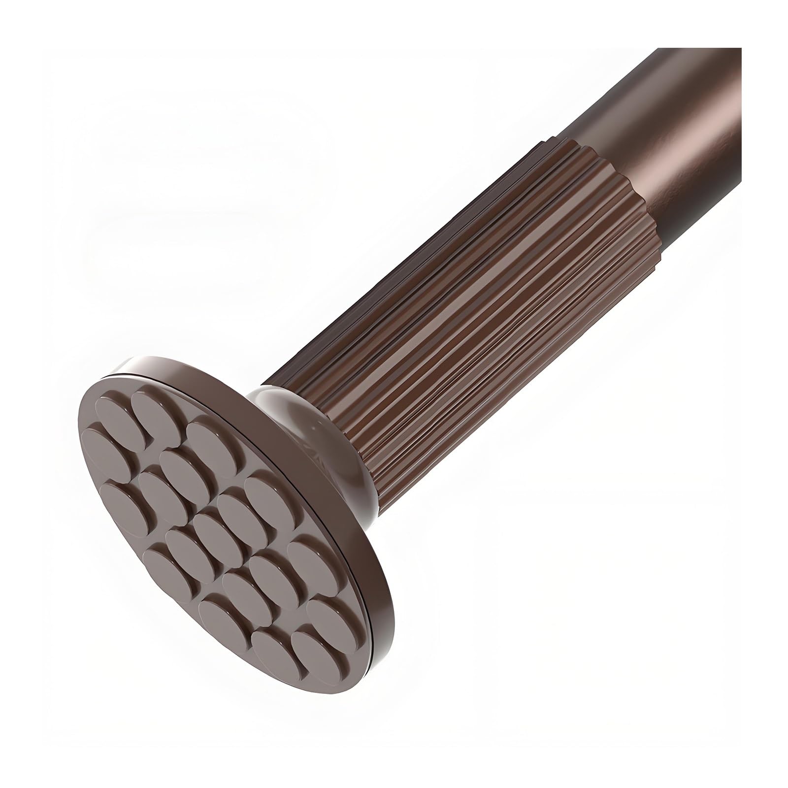 GLDYTVF Adjustable No-Drill Shower Curtain Rod Extendable Spring Tension Pole 1-4m Non-Slip Telescopic Bathroom Curtain Rod (Brown Fits 3.8-4.3m/12.4-14.1ft)