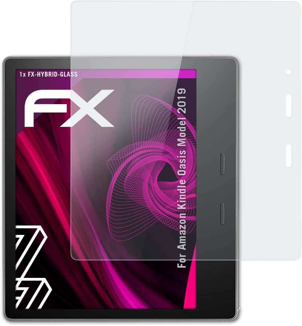 Plastic Glass Protective Film compatible with Amazn Kindl Oasis Model 2019 Glass Protector, 9H Hybrid-Glass FX Glass Screen Protector of plastic