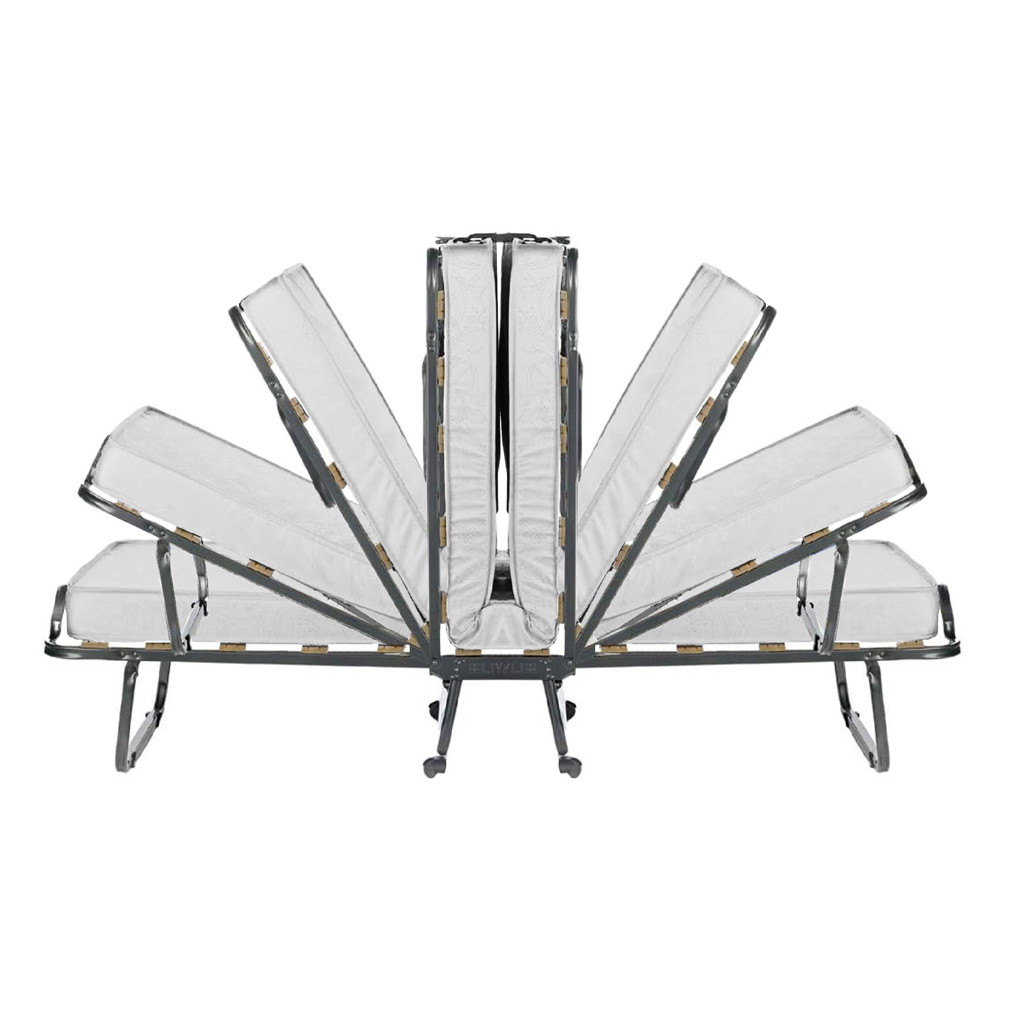 Talamo Italia Letto Pieghevole Deva, Brandina con Rete 12 doghe, Materasso Incluso, Lettino salvaspazio, 100% Made in Italy, 80x190h37 cm, Custodia Protettiva su Richiesta, Bianco, 190 cm