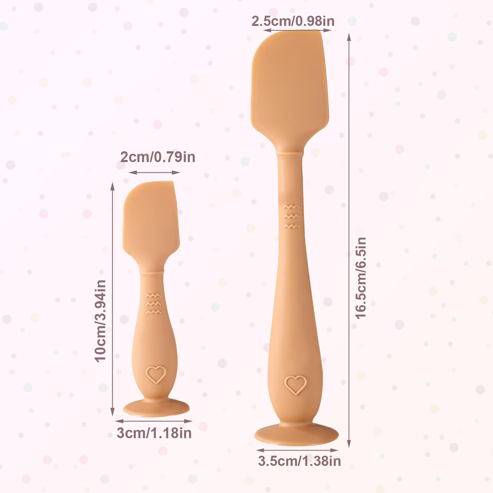 2uds Espátulas para Crema Pañal de Bebé con Estuche, 2 Tamaños Aplicador Pasta de Silicona Suave y Flexible Espátula para Crema Pañal Trasero Bebé Recién Nacido Cepillo(Marrón)