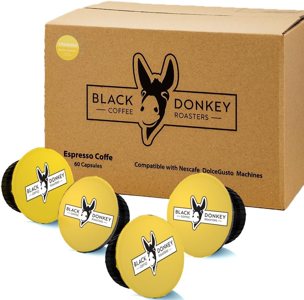 Black Donkey - 60 Pods Compatible with Dolce Gusto®* machines (CREMOSO, 60 Capsules, 60 Servings)