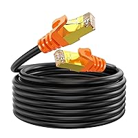 Vista 1 de Cable Ethernet Cat 7 para exteriores de 25 pies, resistente, blindado, cable LAN impermeable para enrutador, módem, cámara IP, POE y más, cable